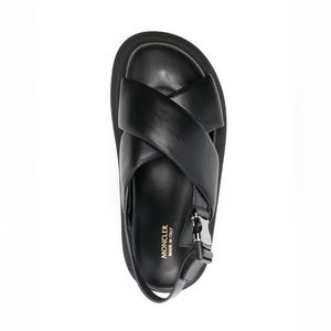 Moncler Cross-Strap Leather Sandals